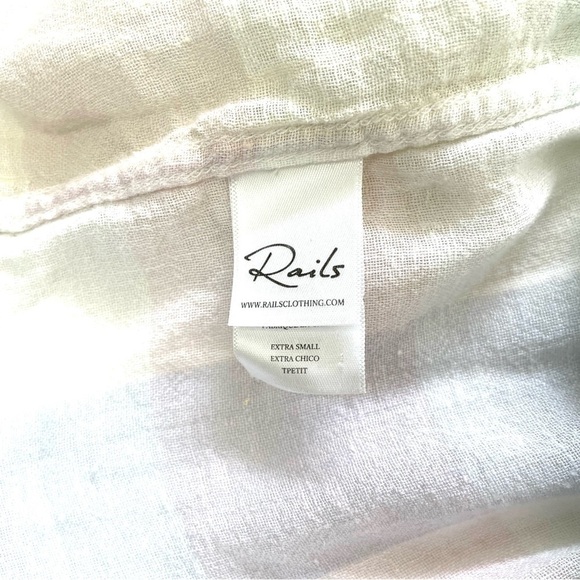 Rails Charli Pastel Buffalo Button Down Shirt Linen Blend - Picture 11 of 16